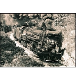Fond memories. T&P 610 rounds the curve near Cook Springs, Ala. with SOU 722 in tow.